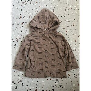 Kate Quinn Brown Fox Hooded Pointelle Sweater